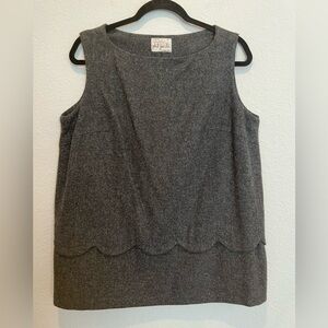 Vintage 50s Gray Wool Sleeveless Top Scalloped Detail Custom by Phil Jacobs L